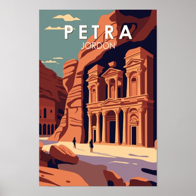 Petra Jordan Travel Art Vintage Poster (Framsidan)