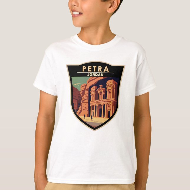 Petra Jordan Travel Art Vintage T Shirt (Framsida)
