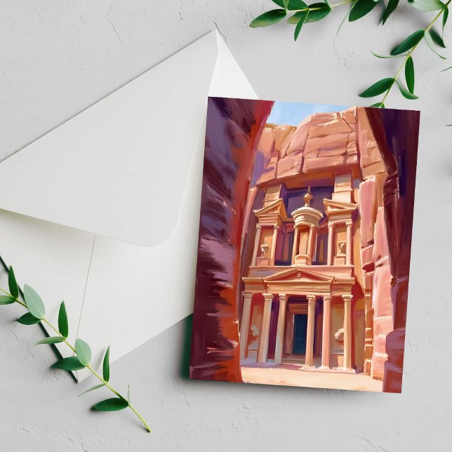 Petra Jordan Travel Painting Card (Skapare uppladdad)