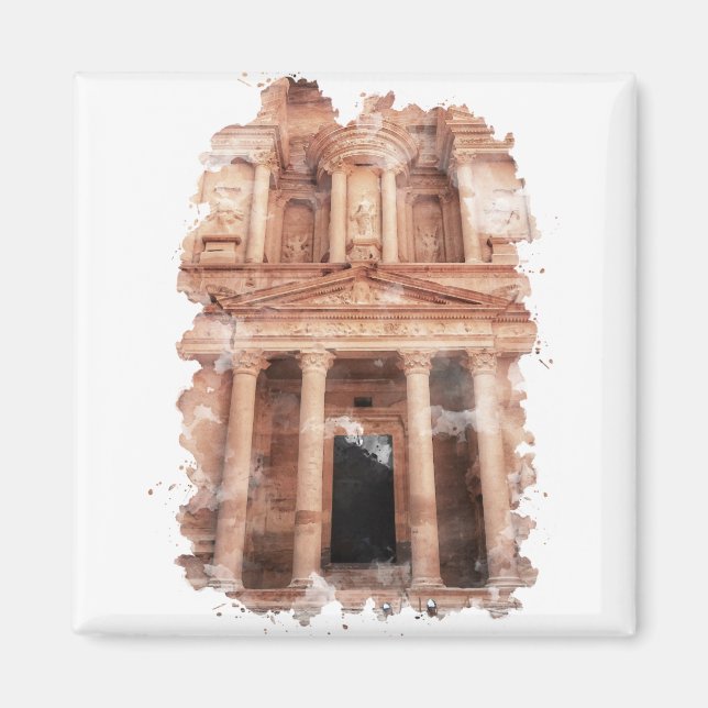 Petra Jordan Watercolor Art Magnet (Framsidan)