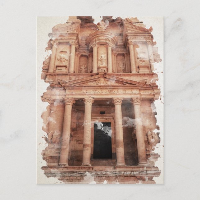Petra Jordan Watercolor Art Vykort (Framsida)