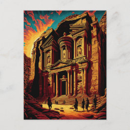 Petra Jordan Wonders of the World Pop Art Vykort