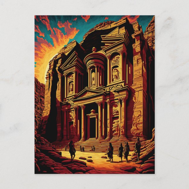 Petra Jordan Wonders of the World Pop Art Vykort (Framsida)