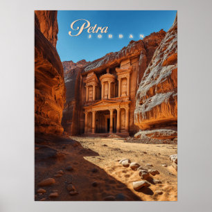 Petra, Jordanien: Iconic Red Sten Temple Poster