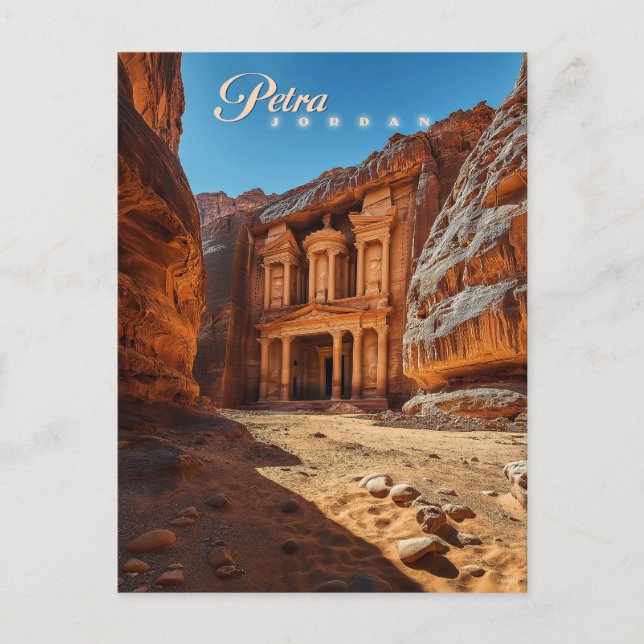 Petra, Jordanien: Iconic Red Sten Temple Vykort (Framsida)