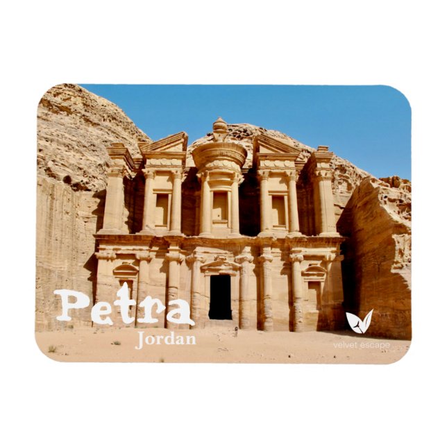 Petra-kloster i Jordanmagnet av Velvet Escape Magnet (Horisontell)