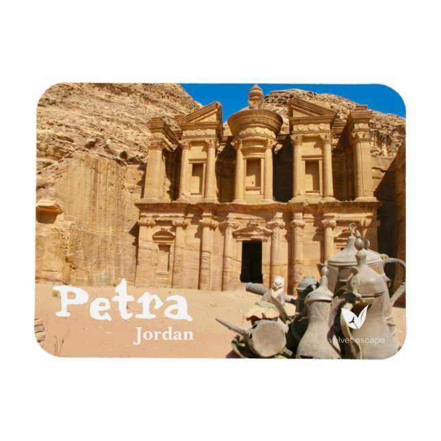 Petra-kloster i Jordanmagnet av Velvet Escape Magnet (Horisontell)