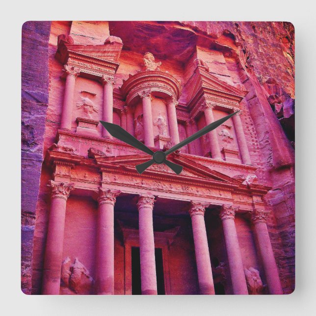 Petra Treasury Byggnads Fyrkantig Klocka (Framsida)