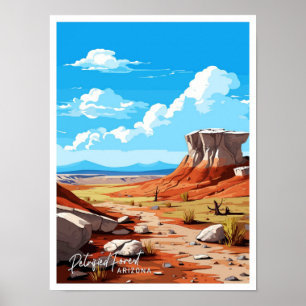 Petrified Forest Arizona Art Travel illustration Poster