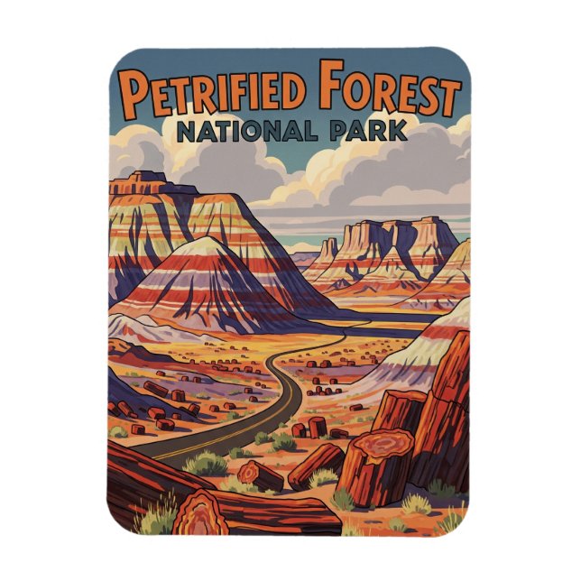 Petrified Forest National Park Landcape Magnet (Vertikal)
