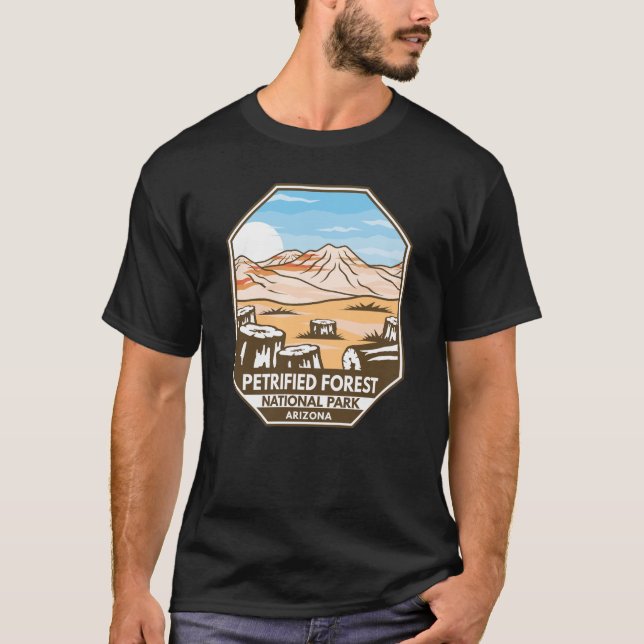 Petrified Forest National Park Minimal Retro T Shirt (Framsida)