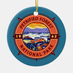 Petrified Forest National Park Retro Compass Julgransprydnad Keramik
