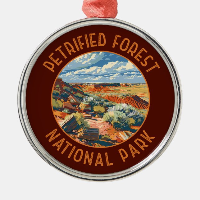 Petrified Forest National Park Retro Distress Julgransprydnad Metall (Framsidan)