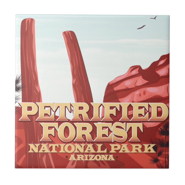 Petrified forest nationalpark, Arizona. Kakelplatta (Framsidan)