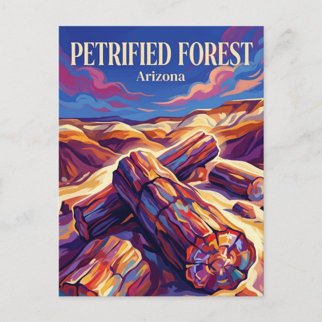 Petrified Forest nationalpark Arizona Vykort (Framsida)