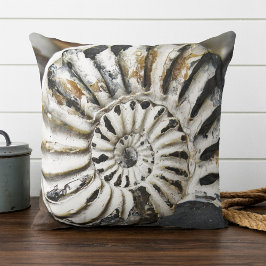 Petrified Nautical Fossil Spiral Kudde