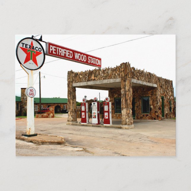 Petrified Wood Station, Decatur, Texas Post Card Vykort (Framsida)