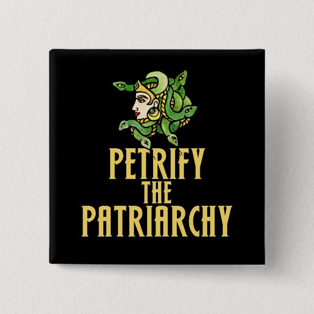 Petrify the patriarchy Medusa Feminist Knapp (Framsida)