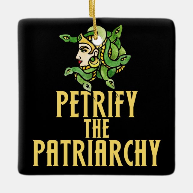 Petrify the patriarchy Medusa Julgransprydnad Keramik (Framsida)