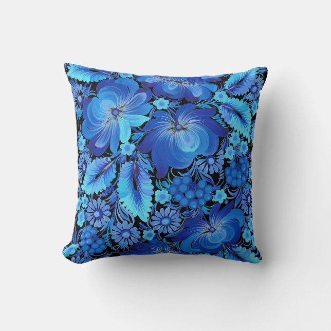 Petrikivka Ukrainian traditional art Kudde (Framsida)