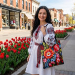 Petrikivka Ukrainian traditional folk art  Tygkasse<br><div class="desc">Petrikivka Ukrainian traditional folk art watercolour painting.</div>