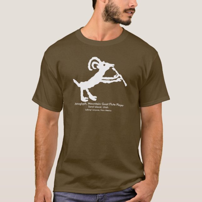 Petroglyf, Mountain Goat Flute Player T-shirt (Framsida)