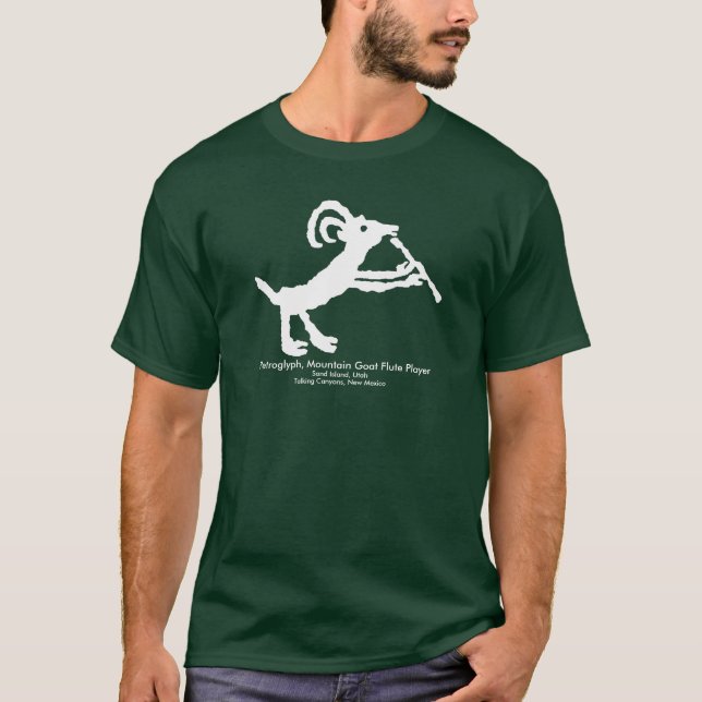 Petroglyf, Mountain Goat Flute Player T-shirt (Framsida)
