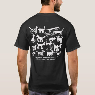Petroglyfer av hundar, präriebröd och räv t shirt