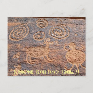 Petroglyfer, Beaver Canyon, Sedo... Vykort