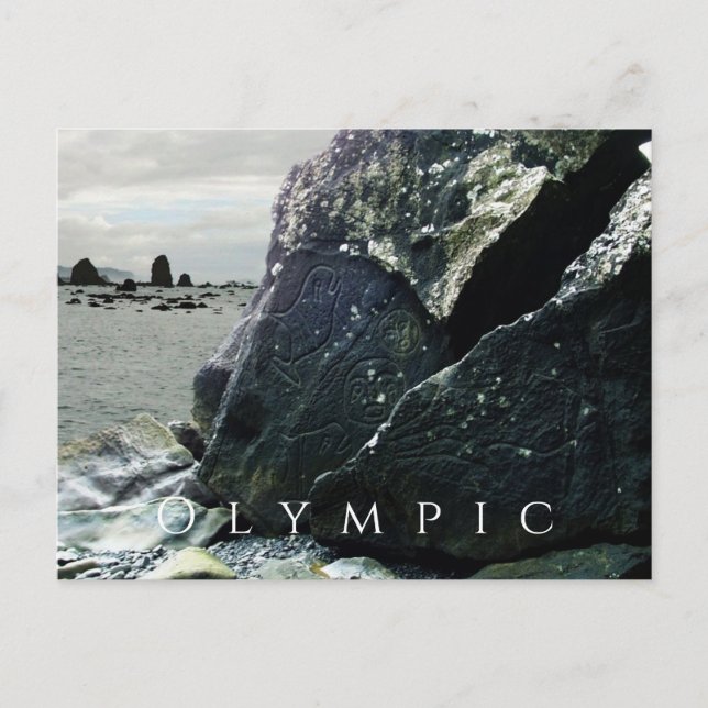 Petroglyfer, Olympic National Park, Washington Vykort (Framsida)