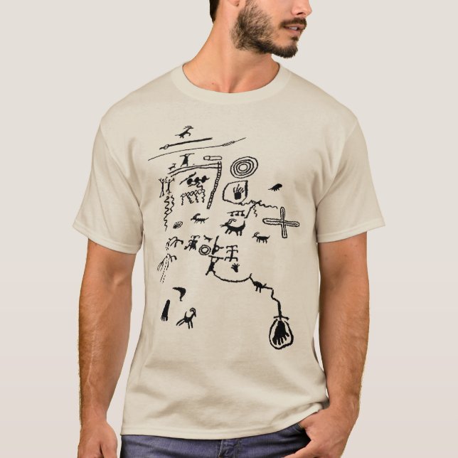 Petroglyfer vid Atlatl Rock i Valley of Fire State T Shirt (Framsida)