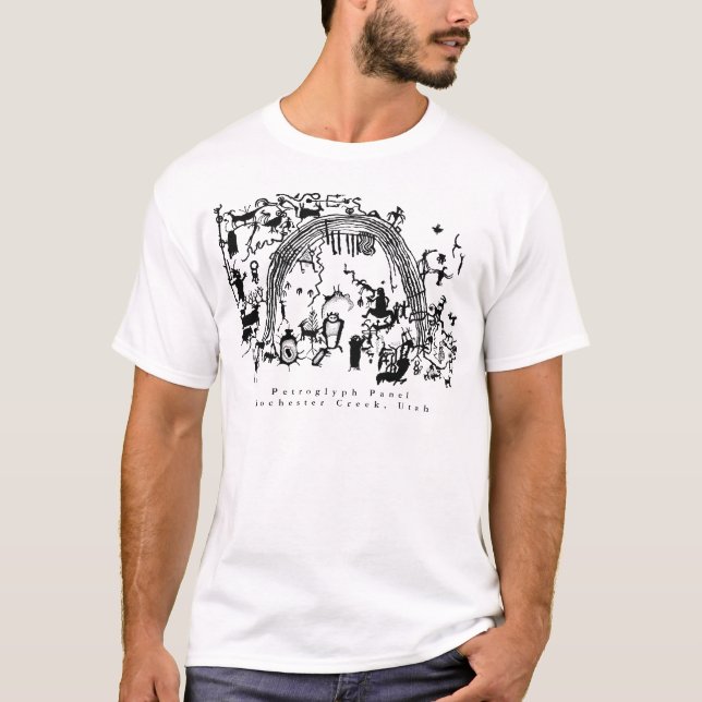 Petroglyfpanel - Rochester Creek, Utah T-Shirt (Framsida)