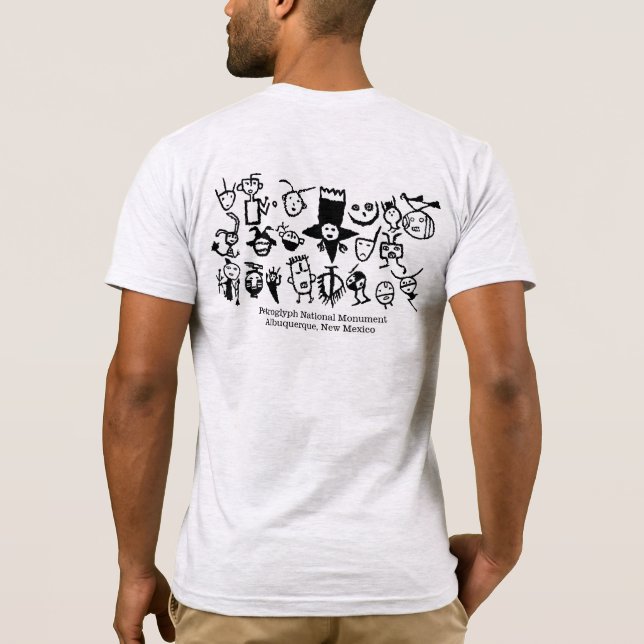 Petroglyfsamlingshuvuden och maskor t shirt (Baksida)
