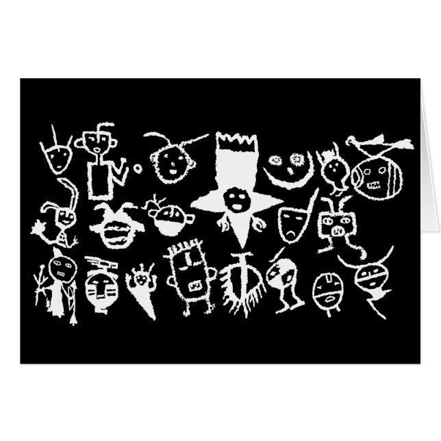 Petroglyph Collection, masker och huvuden Hälsningskort (Framsidan Horizontal)