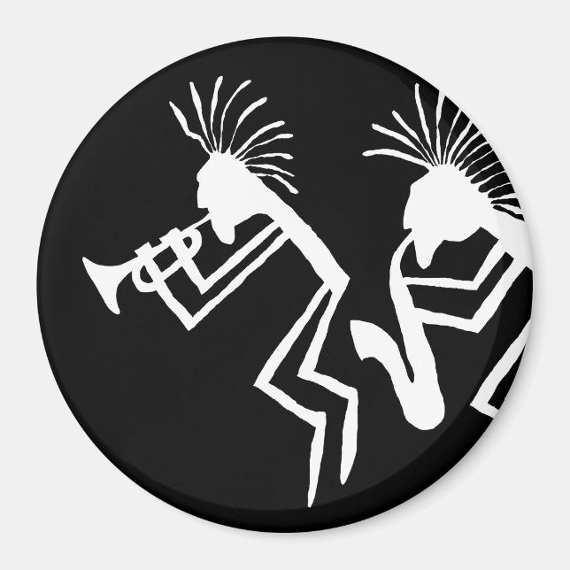 Petroglyph för Kokopelli trumpetspelare Magnet (Framsidan)
