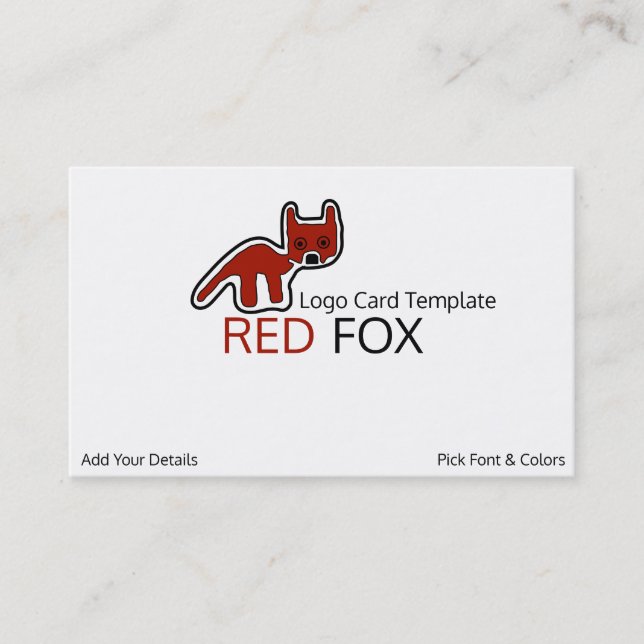 Petroglyph Fox-symbol - Red Fox Visitkort (Framsida)