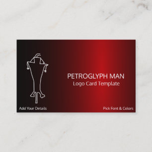 Petroglyph Man Symbol Logotyp Visitkort