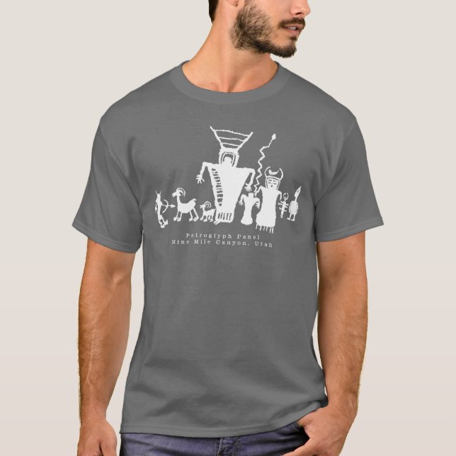 Petroglyph Panel Nine Mile Canyon, Utah T-Shirt (Framsida)