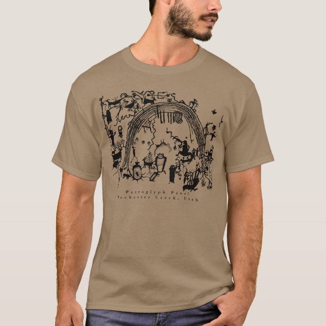 Petroglyph Panel - Rochester Bäck, Utah T-Shirt (Framsida)