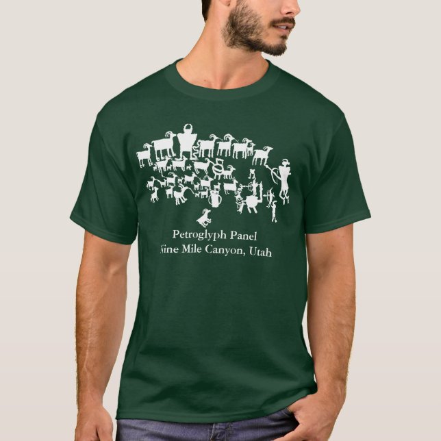 Petroglyph Panel the Underbar Hunt T Shirt (Framsida)