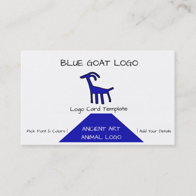 Petroglyphs Blue Goat Logotyp Visitkort (Framsida)