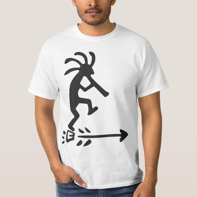 Petroglyphs Silhouette Kokopelli T-Shirt (Framsida)