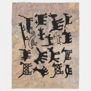 petroglyphsamlingshundar och prärievargar fleecefilt