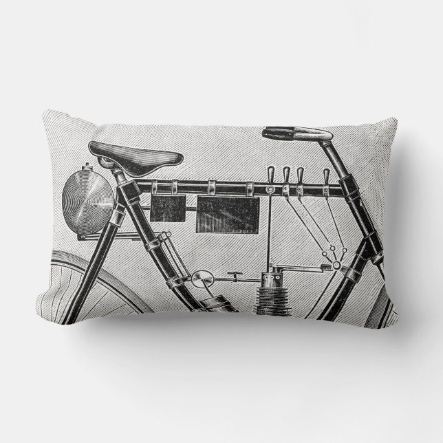 Petrolette Omega motorcykel, 1895 Lumbarkudde (Framsida)