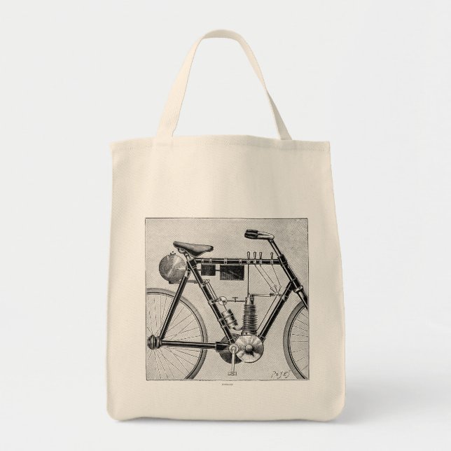 Petrolette Omega motorcykel, 1895 Tygkasse (Framsidan)
