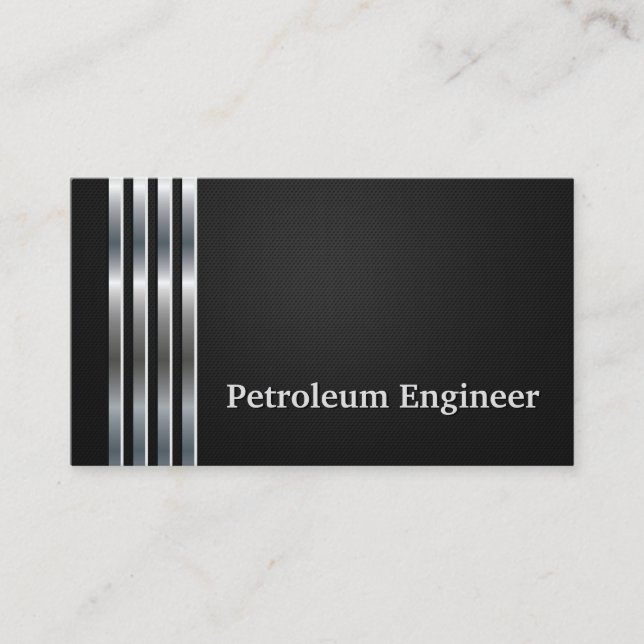 Petroleum Ingenjör Professionell Black Silver Visitkort (Framsida)