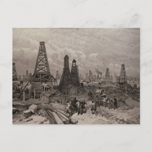 Petroleumoljekällorna i Baku på Kaspiska havet Vykort (Framsida)