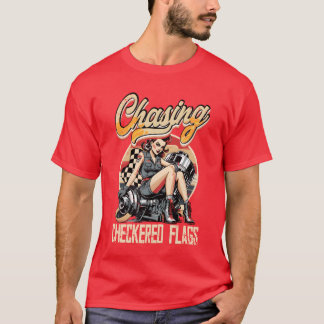 Petrolhead Bilkörning Jaktar Rutiga Flaggor tjej T Shirt