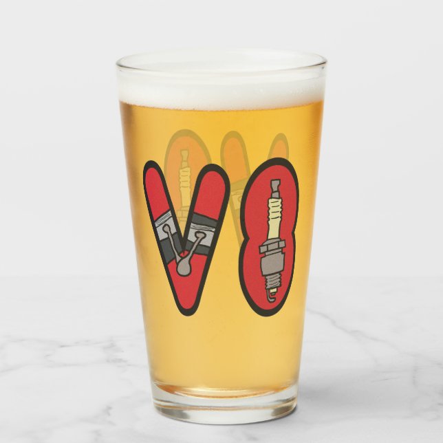 Petrolhead V8-bilentusiast Glaskopp (Framsida fylld)