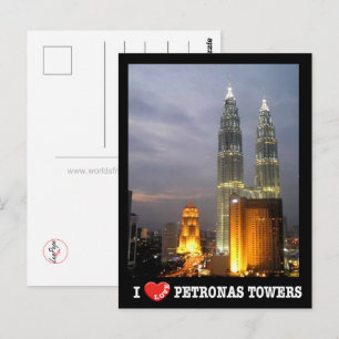 Petronas Torn - Kuala Lumpur - Malaysia - I Kärlek Vykort